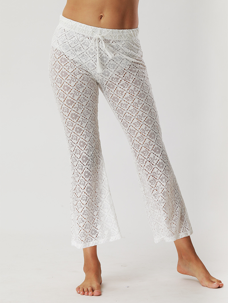 wide-leg lace white pants NSOY46134