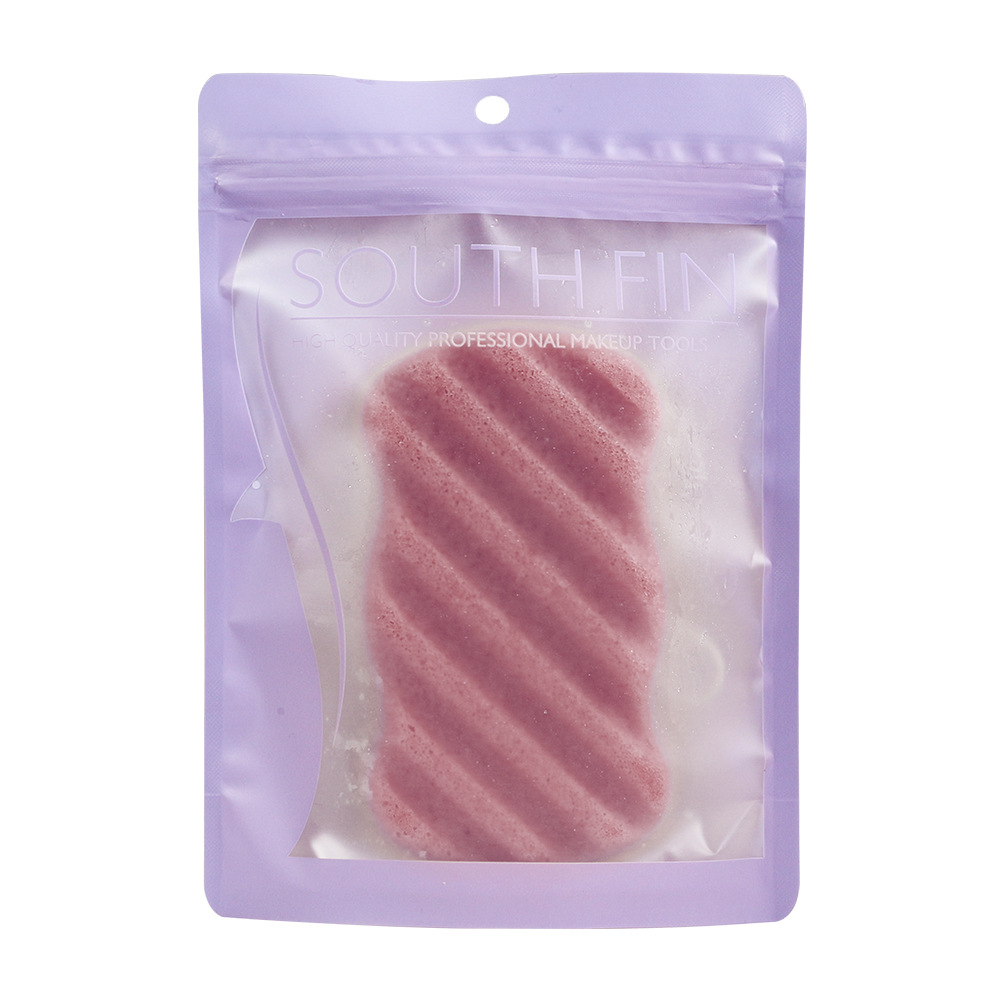 SUR herramientas de belleza FIN respetuoso del medio ambiente degradable planta konjac pegamento baño cuerpo puff onda larga patrón 7 colores