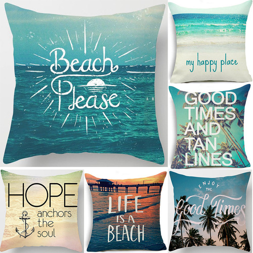 18'' Cushion Cover Pillow Case Polyester pillow cover with ocean mother pattern, office art sofa cushion, peach skin cushion