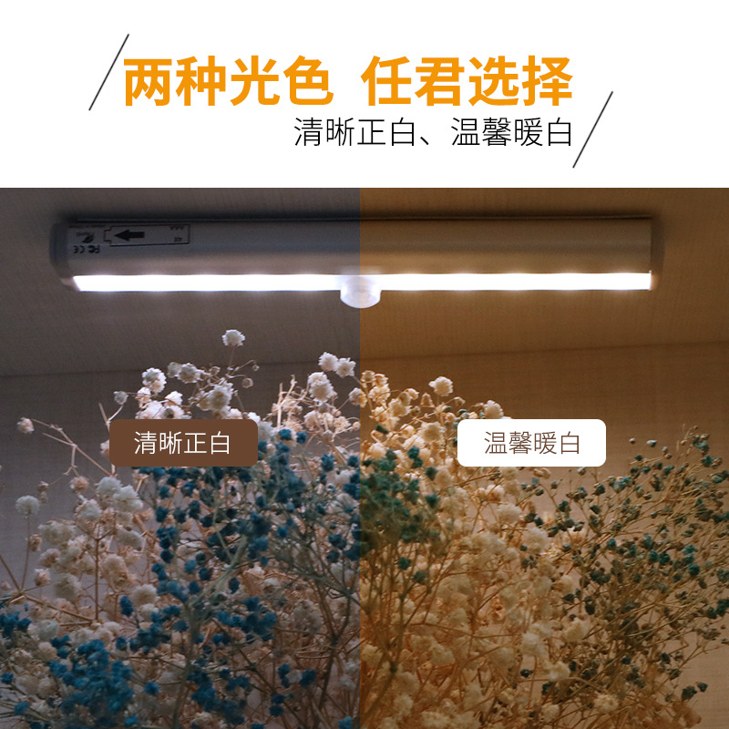 跨境led感應(yīng)燈現(xiàn)代家用衣柜櫥柜燈10led感應(yīng)燈燈條免安裝走廊燈條