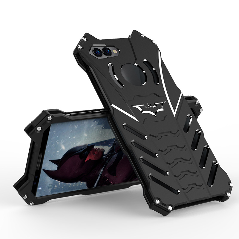 R-Just Batman Shockproof Aluminum Shell Metal Case with Custom Batarang Stent for Huawei nova 2s