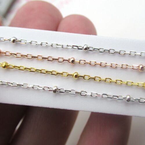 S925 sterling silver chain, bead chain, cross chain, loose chain, DIY bracelet and necklace accessories, semi-finished chain, bead chain