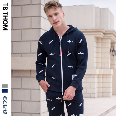 around zipper Embroidery Hooded TB Sweater 2017 new pattern Trend leisure time men's wear