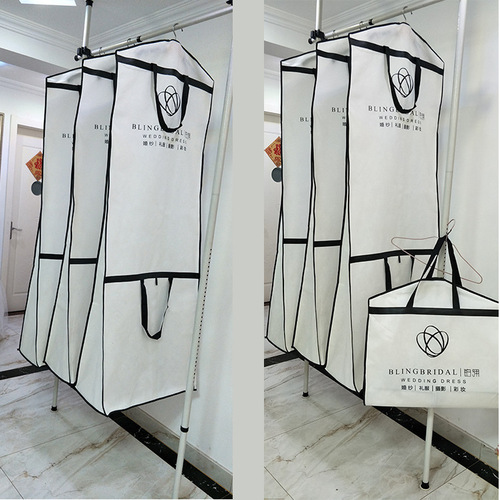 Wedding dust cover, dust cover, wedding dress dual-use handbag, widened and thickened double-sided non-woven fabric with logo printing