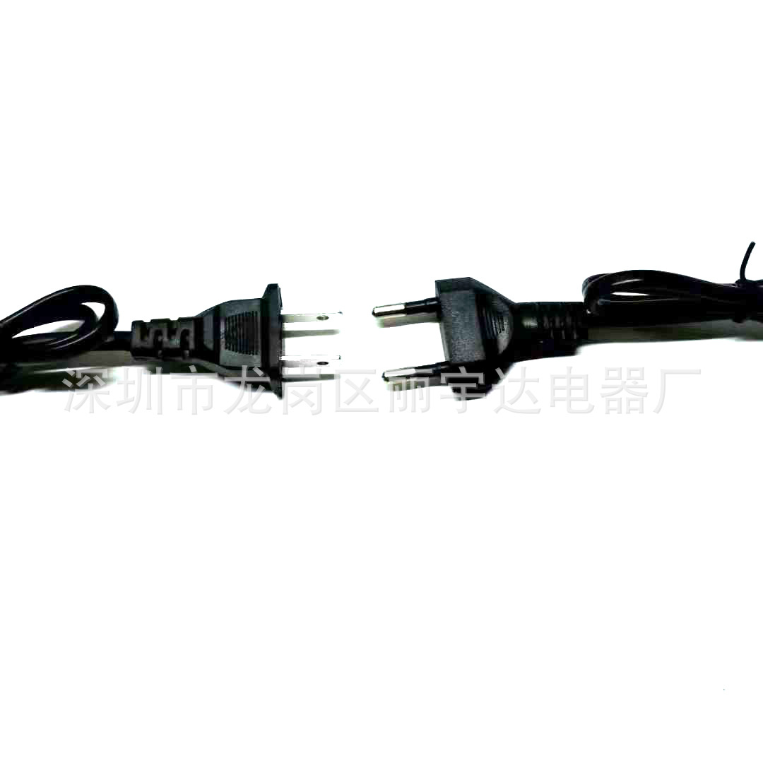 欧标二脚插头 欧规扁插头 欧式黑色插头 欧洲两芯插头 VDE两相插-阿里巴巴