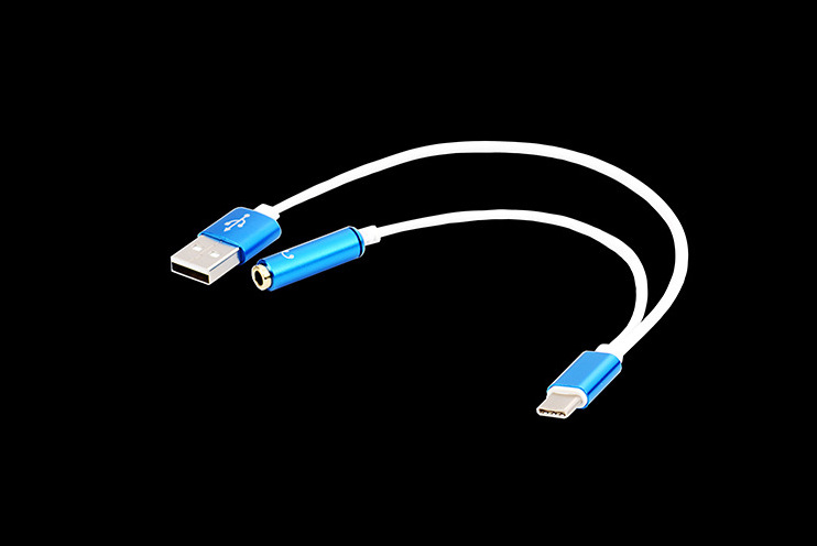 金属彩色Type-c音频充电二合一线手机音频转接头耳机听音乐分线器