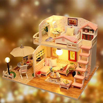 一件代发粉黛阁楼diy小屋手工制作模型拼装玩具创意女生礼物摆件|ru