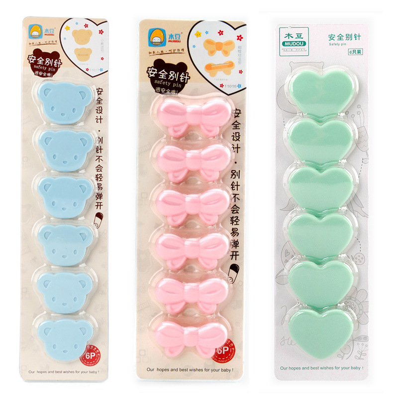 2018 New products children security Pin lovely Little Bear love Butterfly paragraph baby Saliva towel fixed Cartoon Pin
