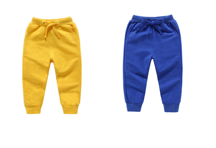 Casual Sports Solid Color Cotton Spandex Boys Pants display picture 2