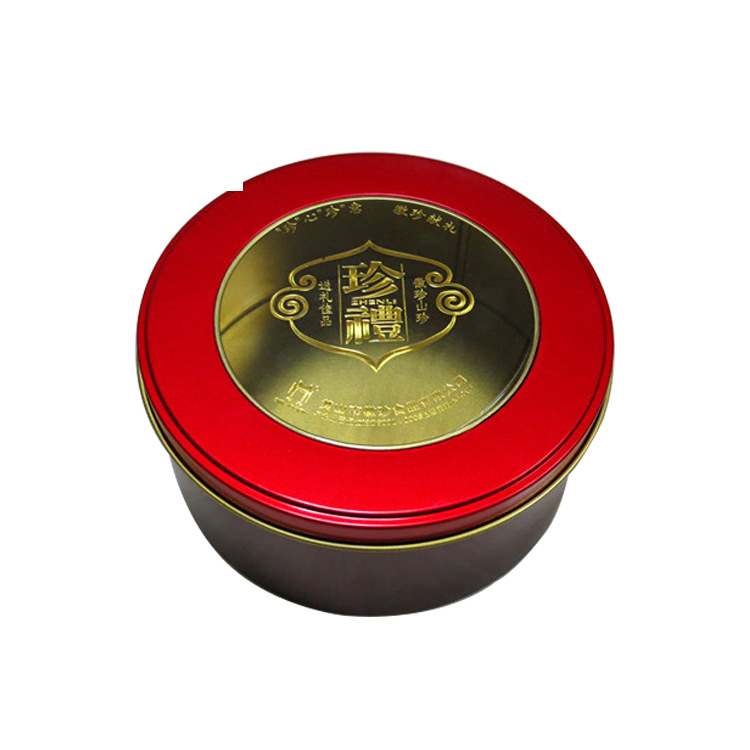 155*75园型铁盒 深圳开窗铁盒 小铁皮盒子 药品特色铁盒