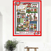 印花十字绣圣诞节礼物装饰画创意新款心想事成布艺品厂家一件代发