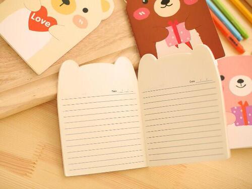 Factory direct sales creative stationery cute bear notebook small animal notepad cartoon portable notebook customized wholesale