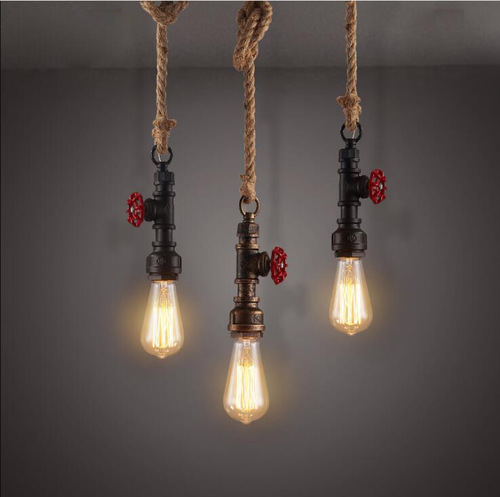 Cross-border American country retro nostalgic industrial-style restaurant bar creative hallway bar counter hemp rope water pipe pendant lights
