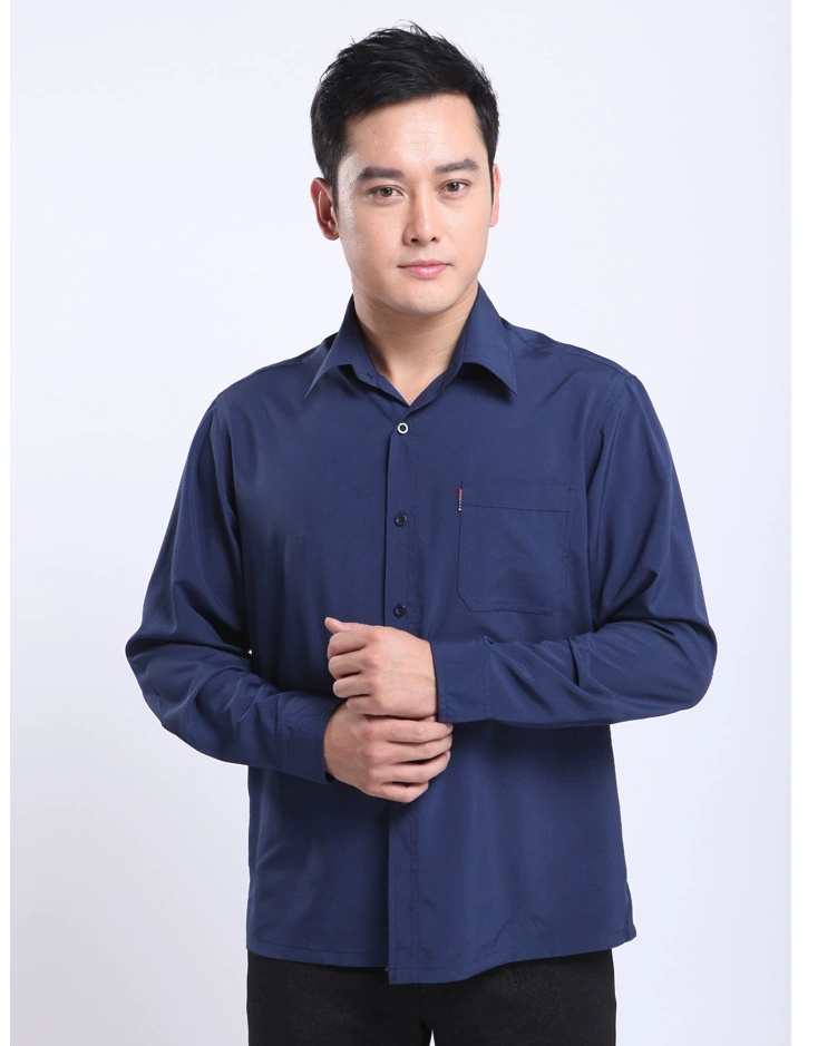 Одежда для папы Мужская рубашка среднего возраста с длинными рукавами Весенняя одежда больших размеров Мужская одежда среднего возраста Свободная деловая Повседневная рубашка для пожилых людей