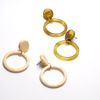 Accessory, round resin, fashionable earrings, Japanese and Korean, simple and elegant design