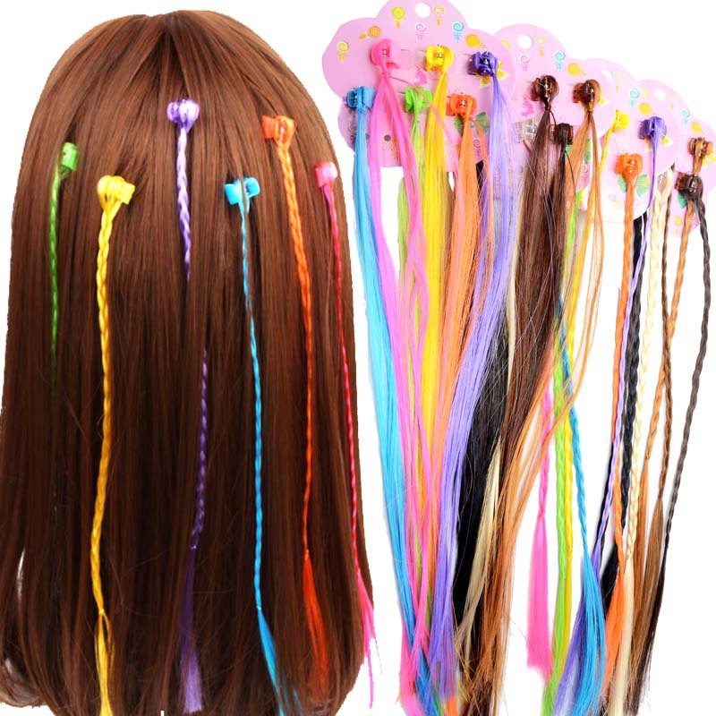 Best Sellers Small claw clip Beading colour Wig Tails and sub- children festival perform Hairdressing Straight hair Hairpin Headdress