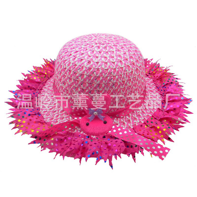 草编儿童帽子现货儿童草帽夏季宝宝防晒帽