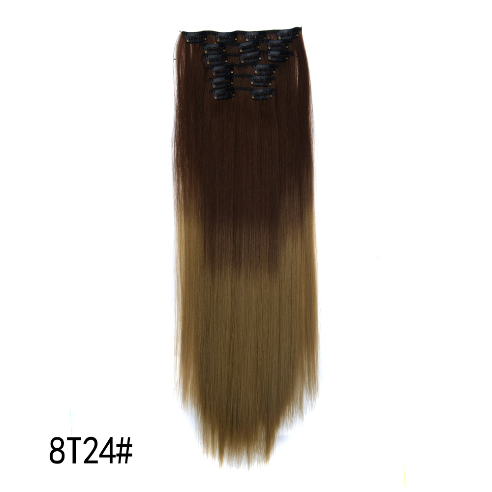Extensions de cheveux synthétiques dégradées colorées, droites_voghion.com