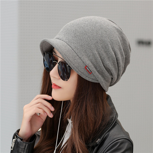 Solid color Korean style peaked cap new hat women's brimmed warm fashion hat multi-functional outdoor cold-proof hat