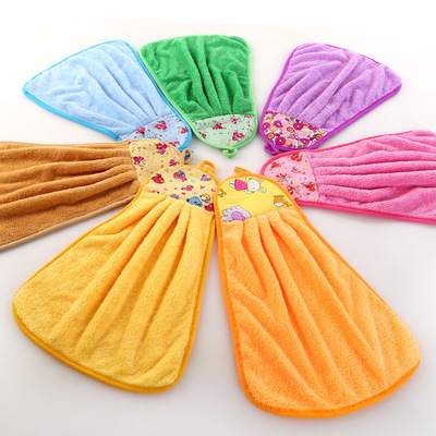 厂家批发超细纤维珊瑚绒挂巾超柔擦手巾超强吸水不掉毛可定制