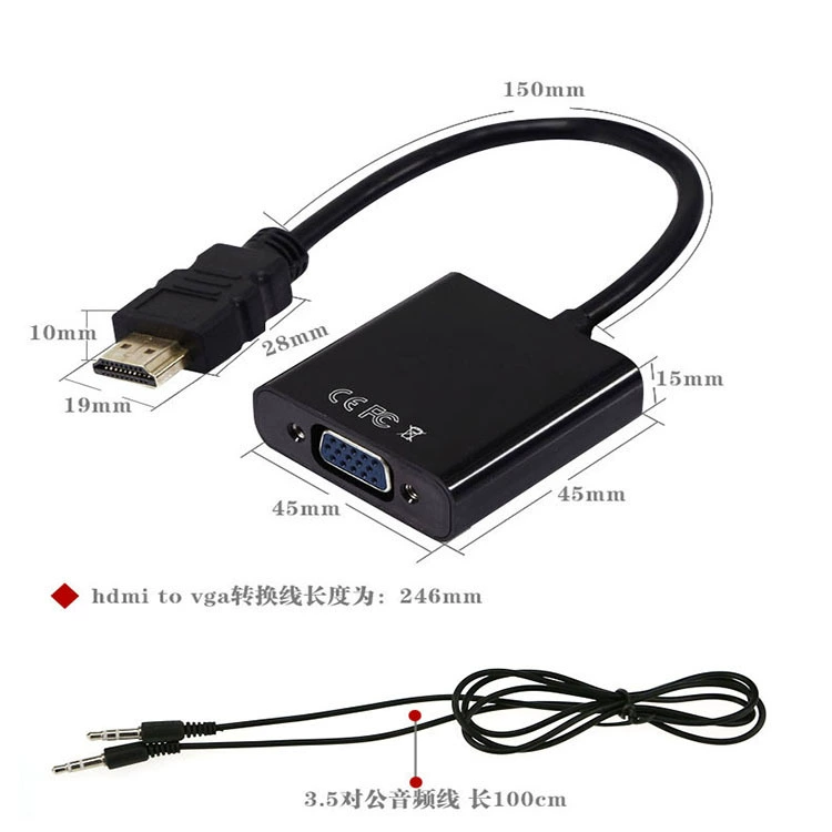 HDMI на VGA с питанием, соединение HDMI на VGA HDMI на VGA кабель