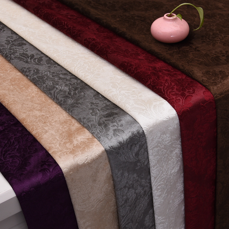 沙发布料 欧式大花金丝绒面料 软包背景布批发