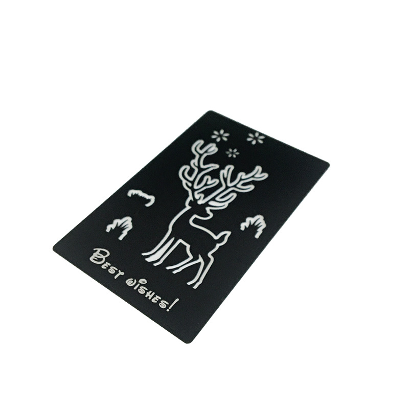 厂家供应金属不锈钢电镀哑黑可折叠镂空图案腐蚀流水号可定制