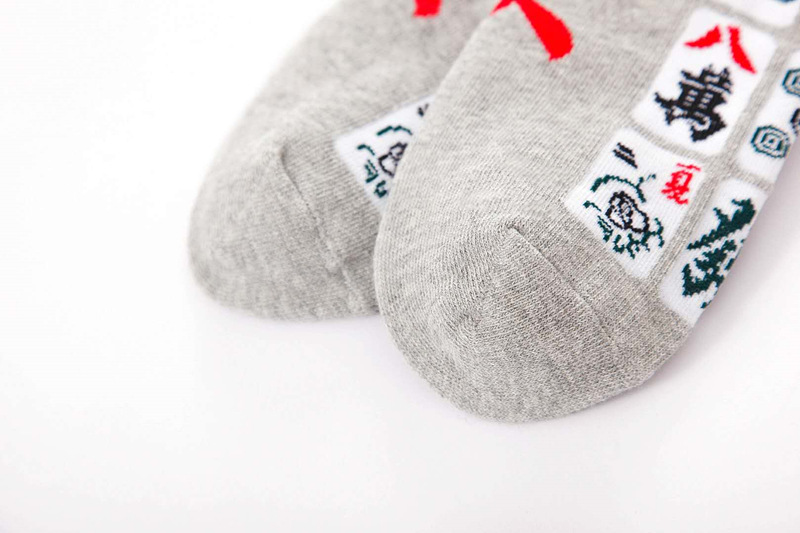 Frühling und Herbst Mahjong Jacquard Serie Harajuku Stil Unisex Socken männer und frauen Baumwolle Socken – Detail 6