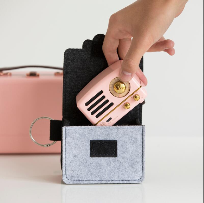 收纳包毛毡收音机便携保护套小包猫王小王子防摔收音机包小熊包