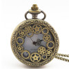 Retro bronze silver black pocket watch with gears, Aliexpress, wish