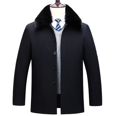 批发秋冬新款中老年男士休闲活里活面防寒服可脱卸内胆棉衣克服|ru