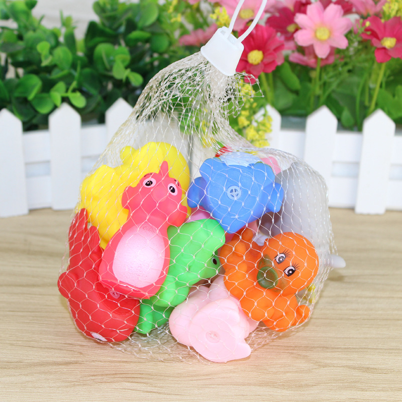 Factory direct sound sound shower water toys children pinching silicone animal bath small yellow duck net bag packaging