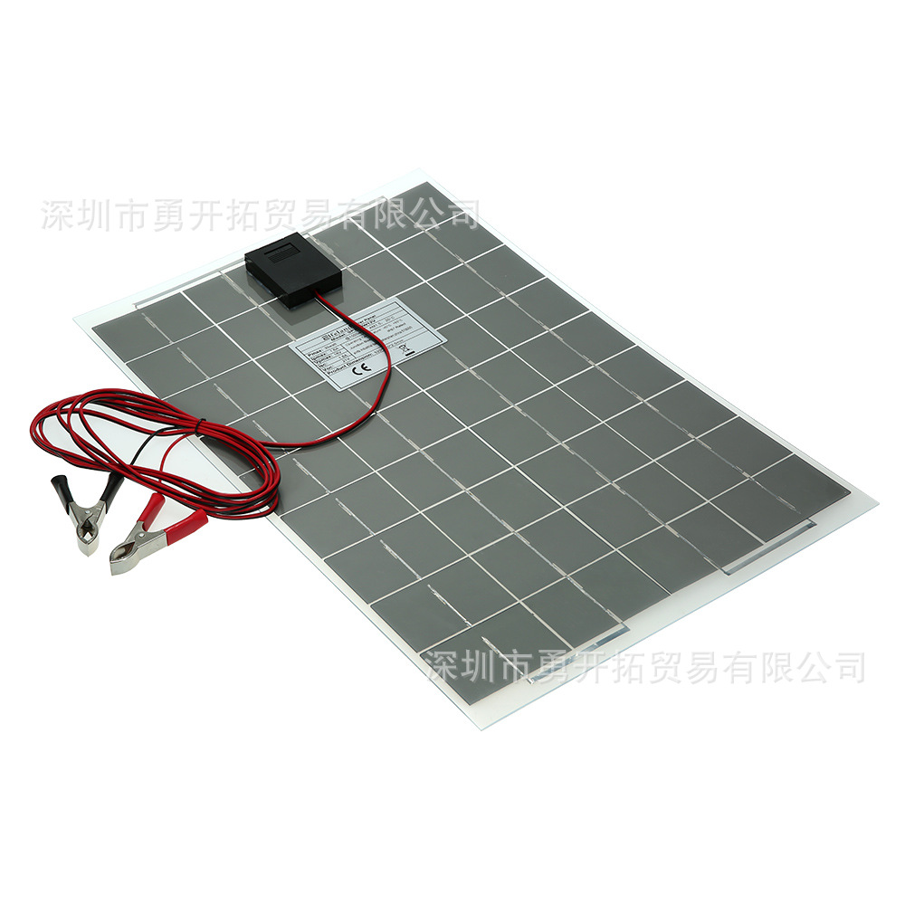 30W 12V半柔性太阳能电池板设备电池充电器