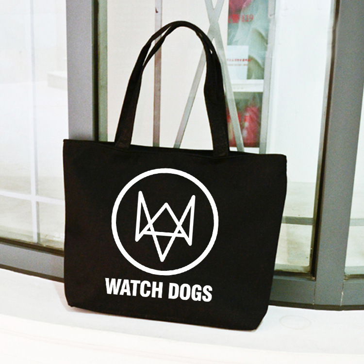 Watchdog versatile handbag, artistic canvas tote bag, shopping bag, anime crossbody bag, shoulder bag