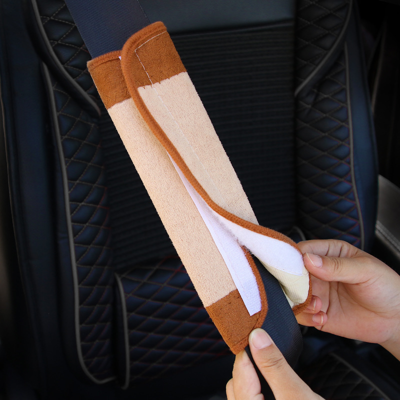 仿鹿皮汽車安全帶護(hù)肩套 卡通汽車內(nèi)飾用品 安全帶護(hù)套對(duì)裝R-7222