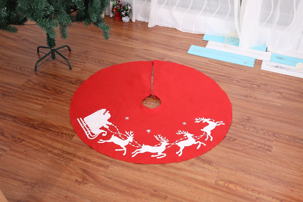 Christmas elk printed tree skirt 1 meter Christmas tree skirt Christmas decorations venue props_voghion.com