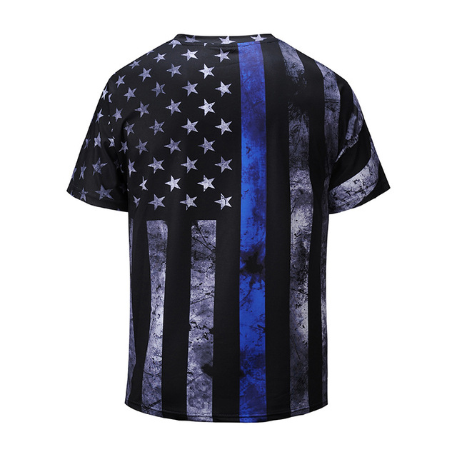 Summer V-necked new shirt 3D Star-Spangled Banner printed T-shirt 