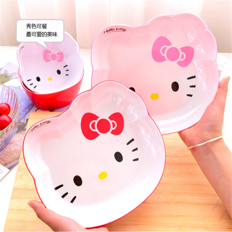 KT cat children's tableware exquisite creative KT melamine bowl cute cartoon Kitty Melamine Plate