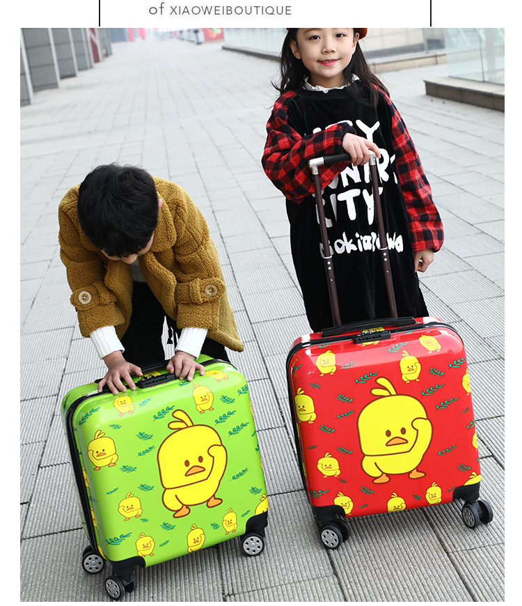 网红抖音3D小黄鸭儿童拉杆箱登机箱密码旅行箱|ru