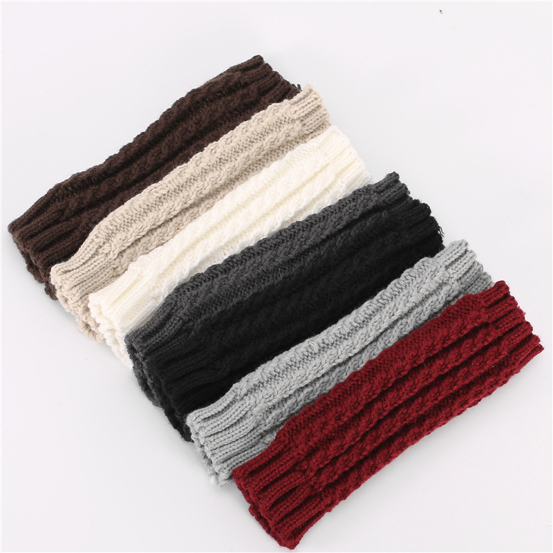 Gants de poignet torsadés en pâte frite Automne et hiver Nouvelle laine tricotée chaude Hommes et femmes Manches courtes ouvertes pour le ski_voghion.com