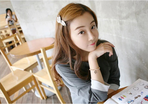 Korean handmade hair accessories Korean vintage tree leaf hair clip European and American spring clip forehead clip side clip wholesale