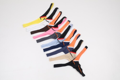 Wholesale AliExpress Amazon thin ice silk elastic low waist foreign trade men's underwear thong E042
