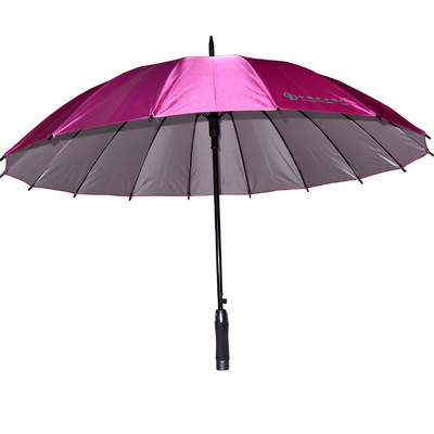 Manufactor wholesale automatic Straight Silver plastic umbrella 16 Sun umbrella ultraviolet-proof Parasol Customized umbrella logo