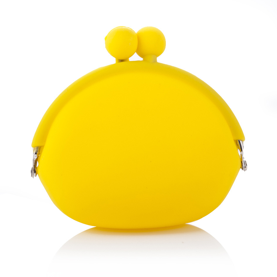 All Seasons Season Unisex Gender Simple Style Style Oval Shape Unisex Solid Color Silica Gel Clasp Frame Coin Purses