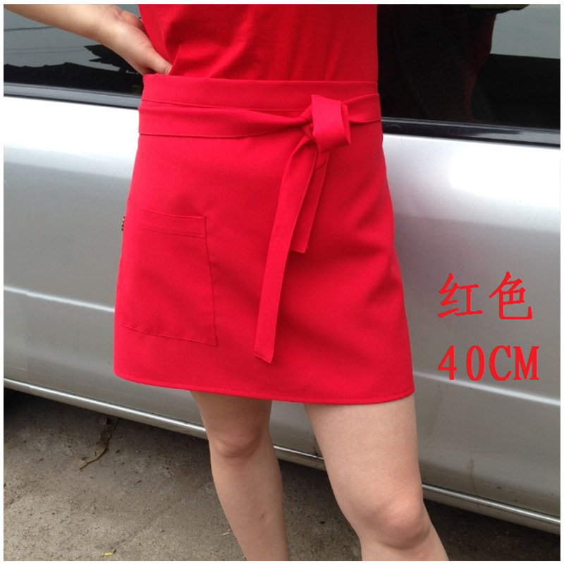 Medio-longitud chef camarero delantal corto Hotel café restaurante cocina media cintura hombres y mujeres coreano personalizado