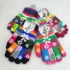 new pattern children knitting winter glove Snowflakes paragraph keep warm men and women currency Cartoon double-deck printing student thickening
