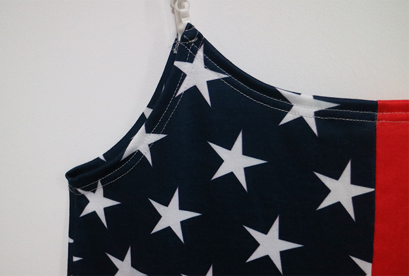 Color Block Asymmetrical Maxi Dress Sleeveless American Flag Print Elegant Style Wholesale Available