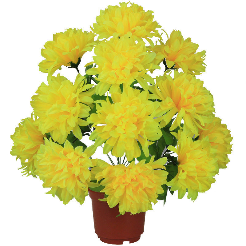 14头龙爪菊假花 清明节人造绢花仿真菊花塑料大把花 清明花厂家|ru