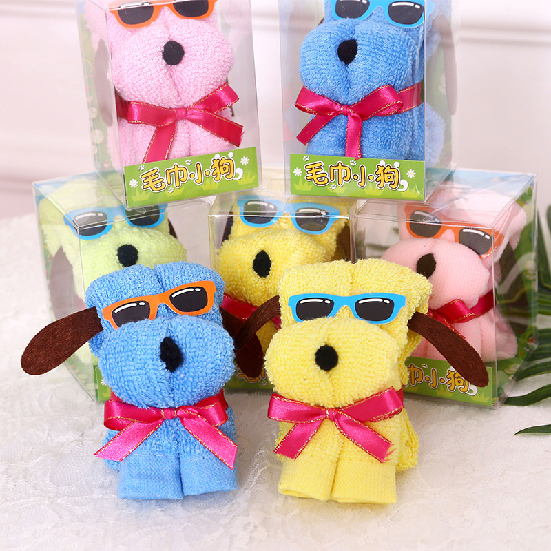 创意蛋糕毛巾小狗动物卡通毛巾幼儿园送小朋友开业促销赠品|ms