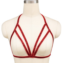 ebay女性身體線束紅色綁帶胸罩彈性body harness情趣內衣制服誘惑